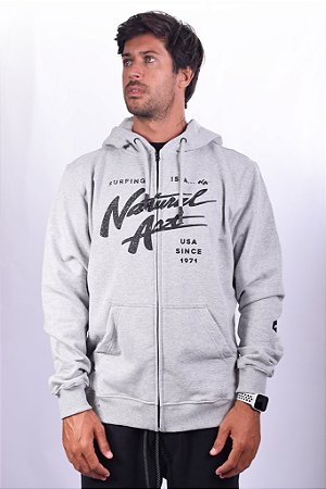 Moletom Canguru aberto Is a NA Cor:Cinza;Tamanho:P
