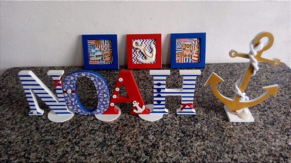 ENFEITE LETRAS DE NOME EM MDF