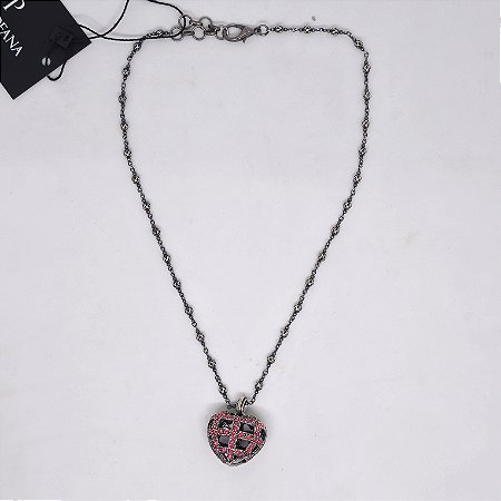 Colar heart Pink Grafite