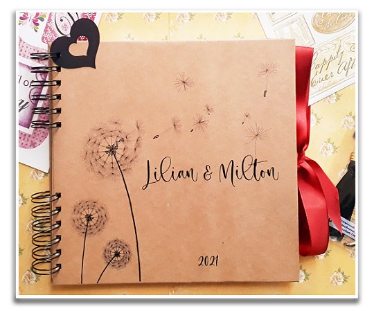 Álbum de Fotos e Scrapbooking  Kraft Flor Dente de Leão G