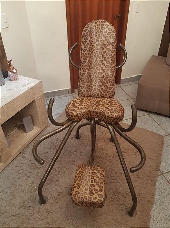 Cadeira Estampa Onça - Cadeira erótica para Motel