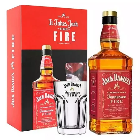 Kit Jack Daniels Fire 1000ml + 1 Copo