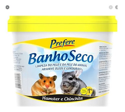 Pó Mármore Banho Seco Hamster Chinchila Ratinho Prefere 1kg