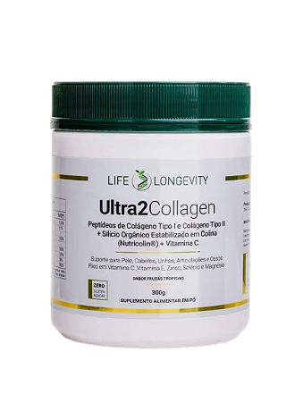 Ultra2Collagen 300g | Pele Linda, Articulações Saudáveis, Cabelos e Unhas Fortes | Life Longevity