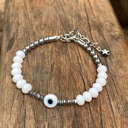 PULSEIRA OLHO GREGO BRANCA