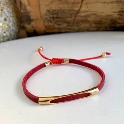 PULSEIRA PROTEÇÃO COURO VERMELHO
