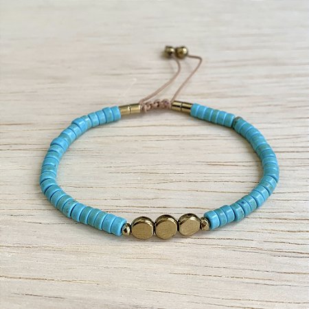 PULSEIRA MOEDA HOWLITA TURQUESA