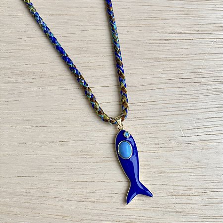 COLAR VERÃO PEIXE VINTAGE AZUL