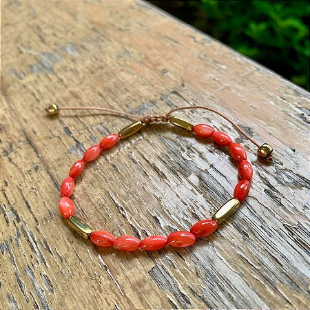 PULSEIRA MADREPÉROLA OVAL VERMELHA