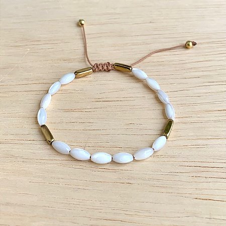 PULSEIRA MADREPÉROLA OVAL BRANCA