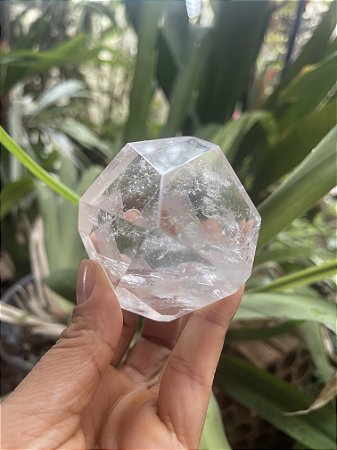 Ponta Cristal Transparente com Arco-íris