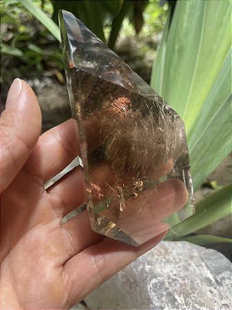 Cristal Fumê com Rutilos