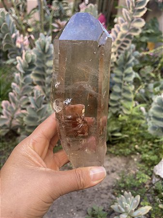 Ponta de Cristal Fume com Toque Citrinado