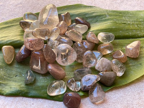 Pedra Rolada sortida com Rutilo 100g