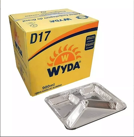 BANDEJA ALUMINIO D17 3 DIVISORIAS C/ 100UN - WYDA