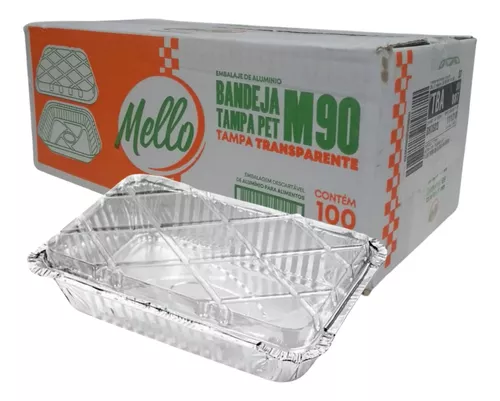 BANDEJA ALUMINIO M90 220ML 100UN - MELLO
