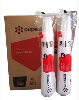 COPO DESCARTAVEL 180ML C/ 100UN TRANSPARENTE FV 2012 - COPAZA