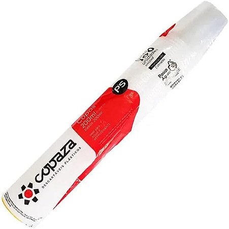 COPO DESCARTAVEL 200ML C/100UN TRANSPARENTE FV 2012 - COPAZA
