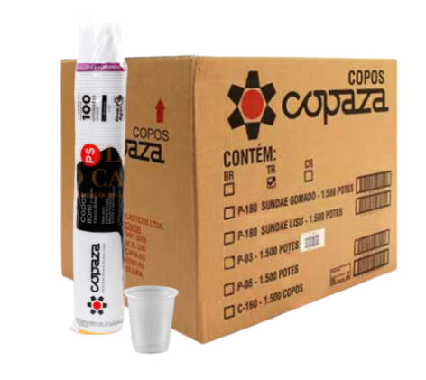 COPO DESCARTAVEL 80ML C/ 100UN ABNT TRANSPARENTE - COPAZA