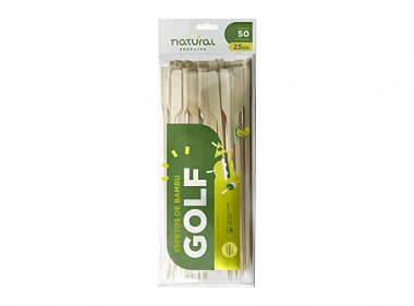 PALITO SANDUICH GOLF 50UN 15CM NATURAL/MELLO