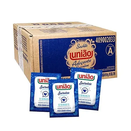 AÇUCAR SACHE SUCRALOSE 600MG CX C/400UN - UNIÃO