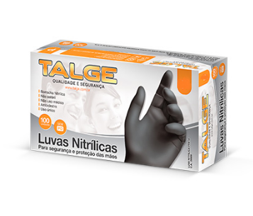 LUVA NITRIL BLACK TAM M 100UN - TALGE