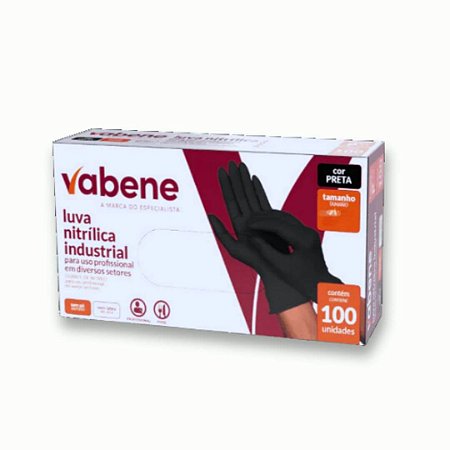 LUVA NITRILICA PRETA GG 100UN - VABENE