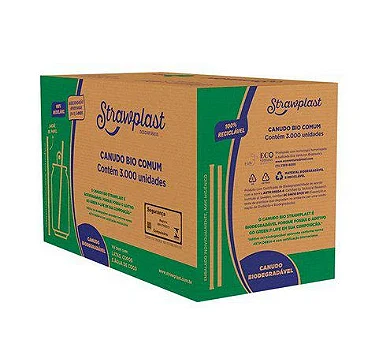 CANUDO BIO 19,5CM X 5MM C/ 3000UN - STRAWPLAST
