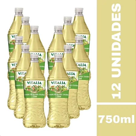 VINAGRE DE ALCOOL COLORIDO 750ML VITALIA CX 12UN