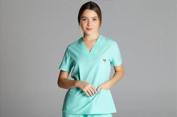 Pijama cirurgico feminino verde agua Clearance