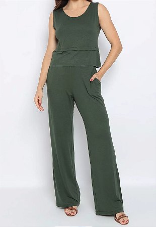 Conjunto Maria Paes Calça e Regata Verde