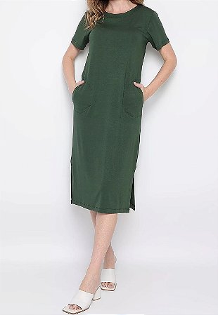 Vestido Maria Paes Midi de Manga Verde