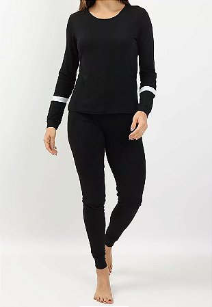 Pijama Maria Paes Preto e Branco
