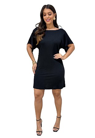 Vestido Maria Paes Liso Preto