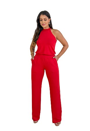 Conjunto  Maria Paes Calça e Blusa  Vermelho