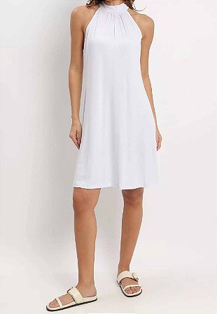 Vestido Maria Paes Gola Alta Branco