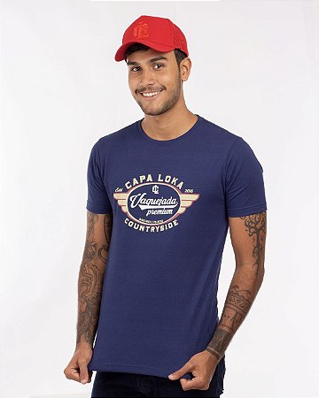 Camiseta marinho vaquejada premium