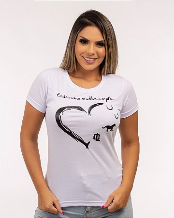 Camiseta baby look feminina branca mulheres simples - Capa Loka