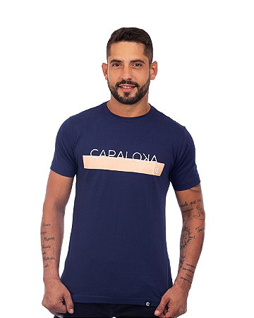 Camiseta marinho capa loka salmão