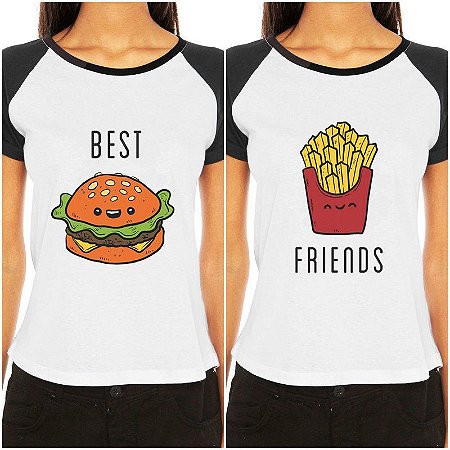 Kit Camiseta Feminina Best Friends Melhores Amigas BFF Blusa T-shirt Engraçadas Fofas Tumblr - Lov E-commerce - Moda Infantil, Feminina e Masculina (bodys e camisetas infantis, moletons e camisetas femininas e masculinas)