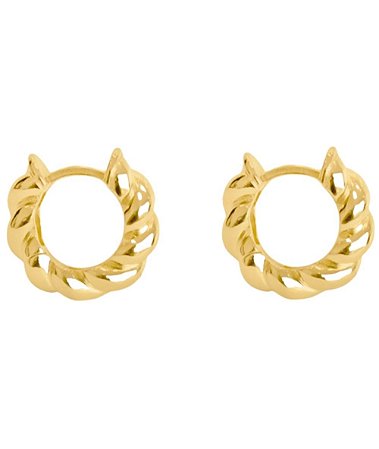 Argola torcida de clique ouro 18K