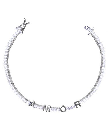 Pulseira riviera amor em ródio