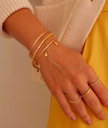 Pulseira riviera citrino de 3 mm em prata com ouro 18K