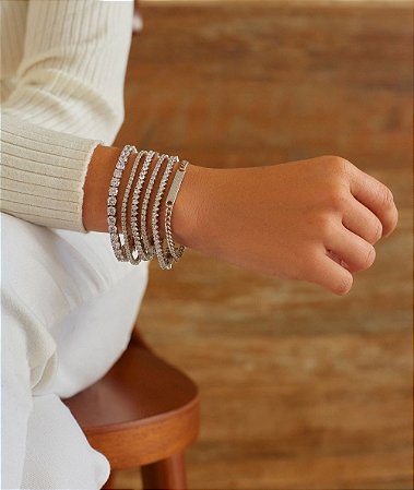 Pulseira riviera cristal 4 mm