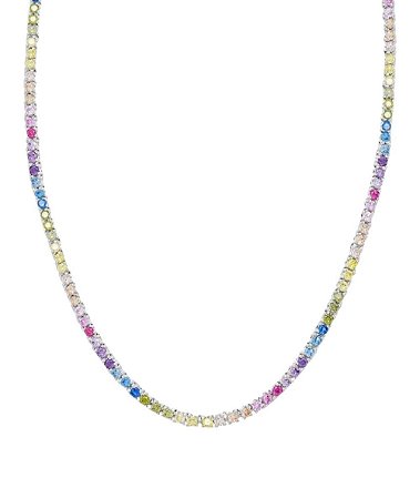 Colar riviera rainbow em ródio