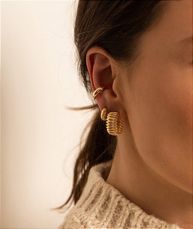 Argola Cecilia ouro 18K