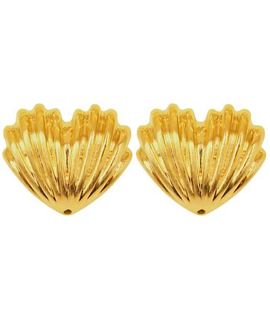 Brinco coração vintage ouro 18K