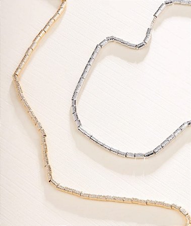 Colar de pastilhas foscas ouro 18K