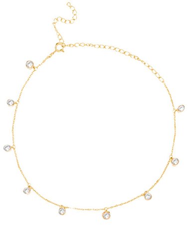 Choker dots prata com ouro 18k