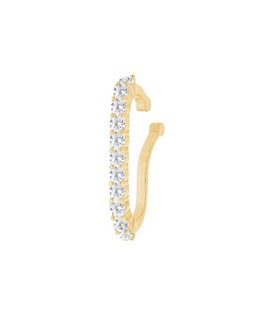 Ear hook cristal em prata e ouro 18K